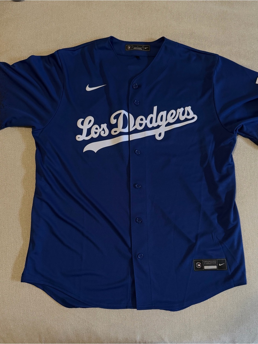 Nike Mookie Betts Los Dodgers Men's Royal Blue Button-Up Jersey
